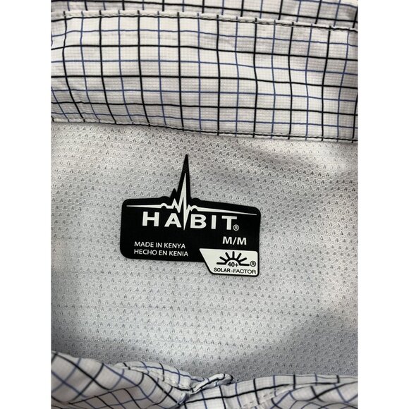 Habit Men's Medium Dockside Check Black-Colony Blue Short Sleeve Shirt - Picture 3 of 10